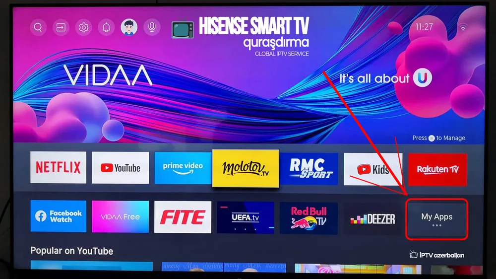 Hisense televizoru və Home menyusu